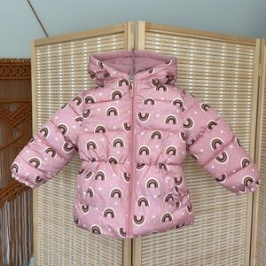 Pink Rainbow Toddler Puffer Coat